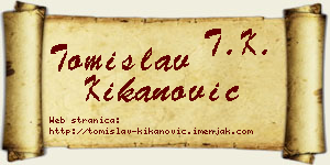 Tomislav Kikanović vizit kartica